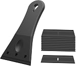 EHDIS Heavy Duty 4-inch Razor Blade Scraper with Long-Handle, Cleaning Glass Wall Scraper, Painting Stripping Tools,Tile Adhesive Removal with 10PCS Replace Blades