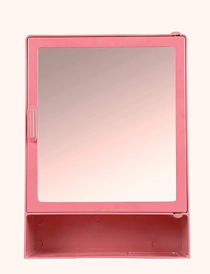 Epraiser ABS Unbreakable Z-GM 102 Bathroom Mirror Single Door Cabinet with Storage Chest/Shelves with Outside Special Shelf,16