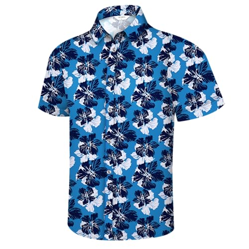 Image of Hawaiian Shirt for Men Tropical Shirts Summer Beach Button Down Short Sleeve Luau Aloha Floral Cruise Vacation Outfit 2026