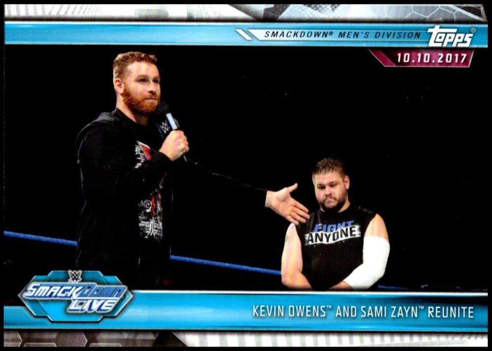 2019 Topps Road to WrestleMania #63 Kevin Owens and Sami Zayn Reunite NM-MT Official WWE Trading Card