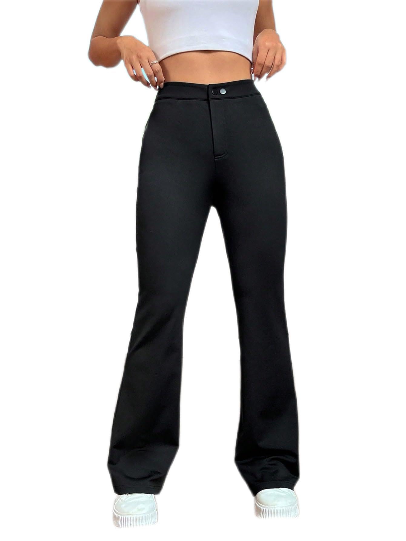 CLAIGH Pants for Women Solid Flare Leg Pants