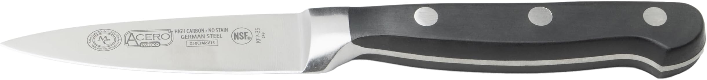 3.5" Paring Knife, Triple Riveted, Full Tang Forged Blade