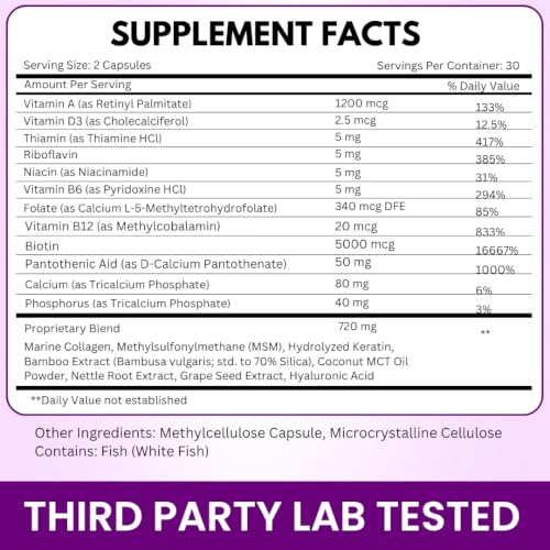 Image of VITBOOST Biotin with Hyaluronic Acid, Collagen and Keratin - 60Ct, 25000mcg