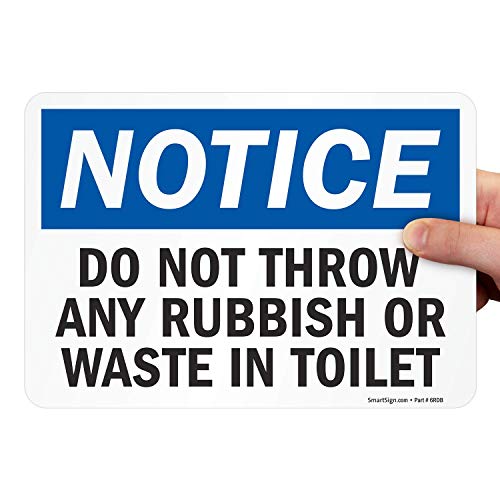 Étiquette toilet Notice panneau vinyle laminé autocollant 17x25