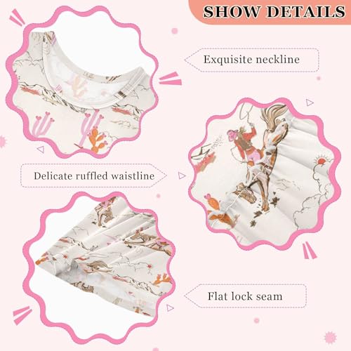 Wusikd Cowboy Boots Girl Sleeveless Tank Dress Cute Crewneck Twirl Swing Dress for Kids 3T4