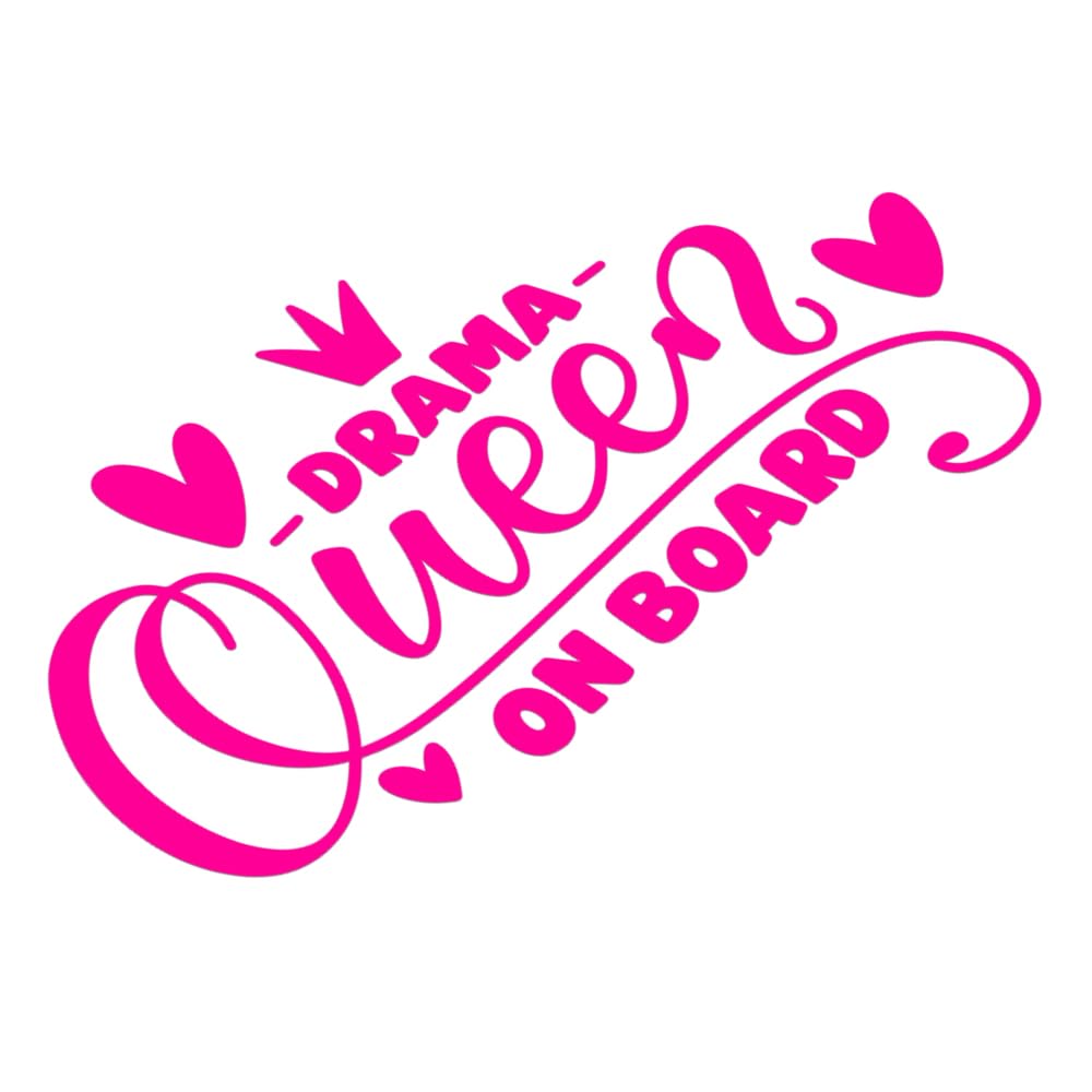 Drama Queen On Board Car Sticker, Girl, Princess On Board Safety Awareness Sign, Window Bumper, Van Camper, Child On Board Vinyl Transfer, Baby On Board Decal Sticker (230mm x 130mm (LxH))