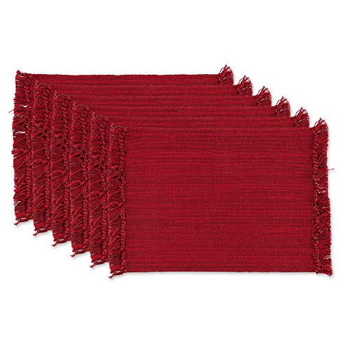 DII Variegated Tabletop Collection, Placemat Set3x19, Redwood, 6 Piece