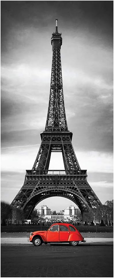 Ambiance Sticker 3D Door Mural City Art Sticker, Home Creative DIY, Peel and Stick, Papel Autoadhesivo y calcomanía de Vinilo extraíble, Eiffel Tower 204 x 83 cm