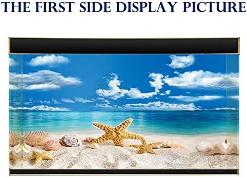 ELEBOX Fish Aquarium Background Starfish Blue Sky Beach Shell Seaweed Fish Tank Poster Background 19" x 48" - 1