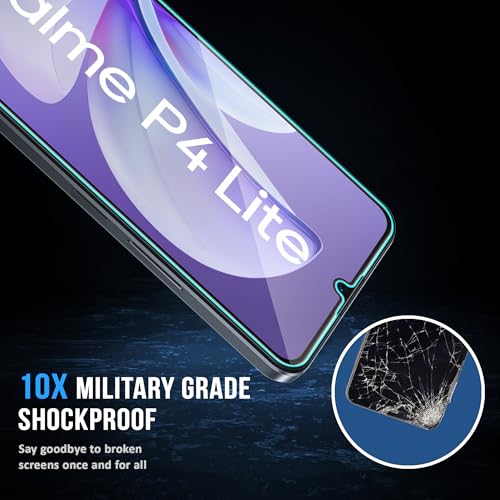 Image of FIRST MART Tempered Glass Screen Protector for Realme P4 Lite - Full-Glue Screen Guard, 3D Edge to Edge, HD Clear, Bubble-Free, Case-Friendly, Black, Pack of 2
