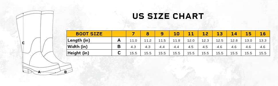 Mens R210 Rain-boots, Black, Size 16 US4