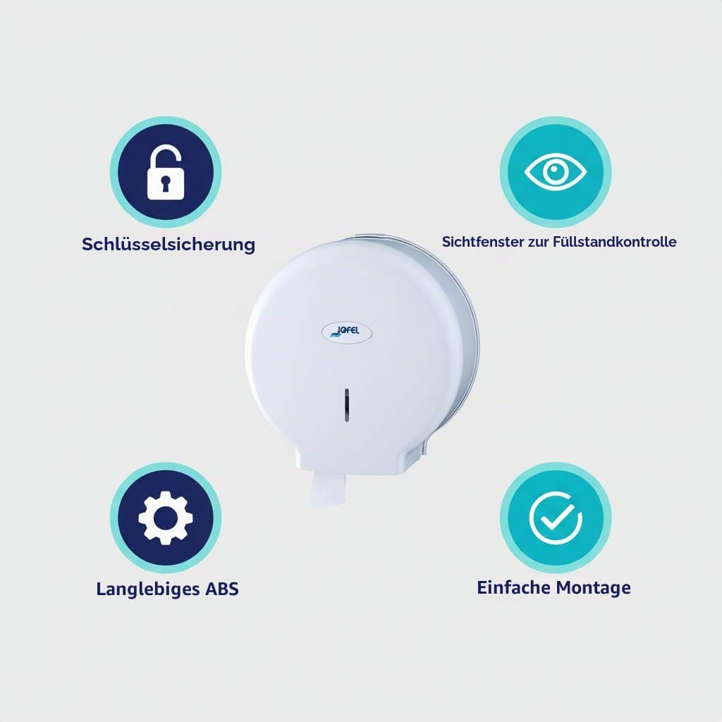 Jofel AE57000 - TOILETTENPAPIERSPENDER MITTELGROSS SMART ABS WEISS