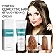 2PCS Protein Hair Straightening Cream, Protein Correction Hair Cream for Smooths Frizz Used with Hair Straightener, Hydrating Hair Mask for Wavy, Curly, Damaged, Twisted and Dry Hair 2OZ *2