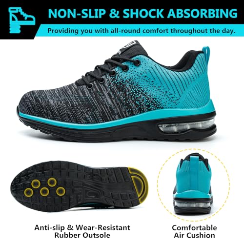 Image of Steel Toe Shoes for Men Women Lightweight Comfortable Work Shoes Indestructible Slip Resistant Safety Shoes for Construction