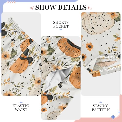 Pajama Pants Pumpkins in Cowboy Hat PJ Bottoms Sleepwear Lounge Sleep Pant with Pockets4