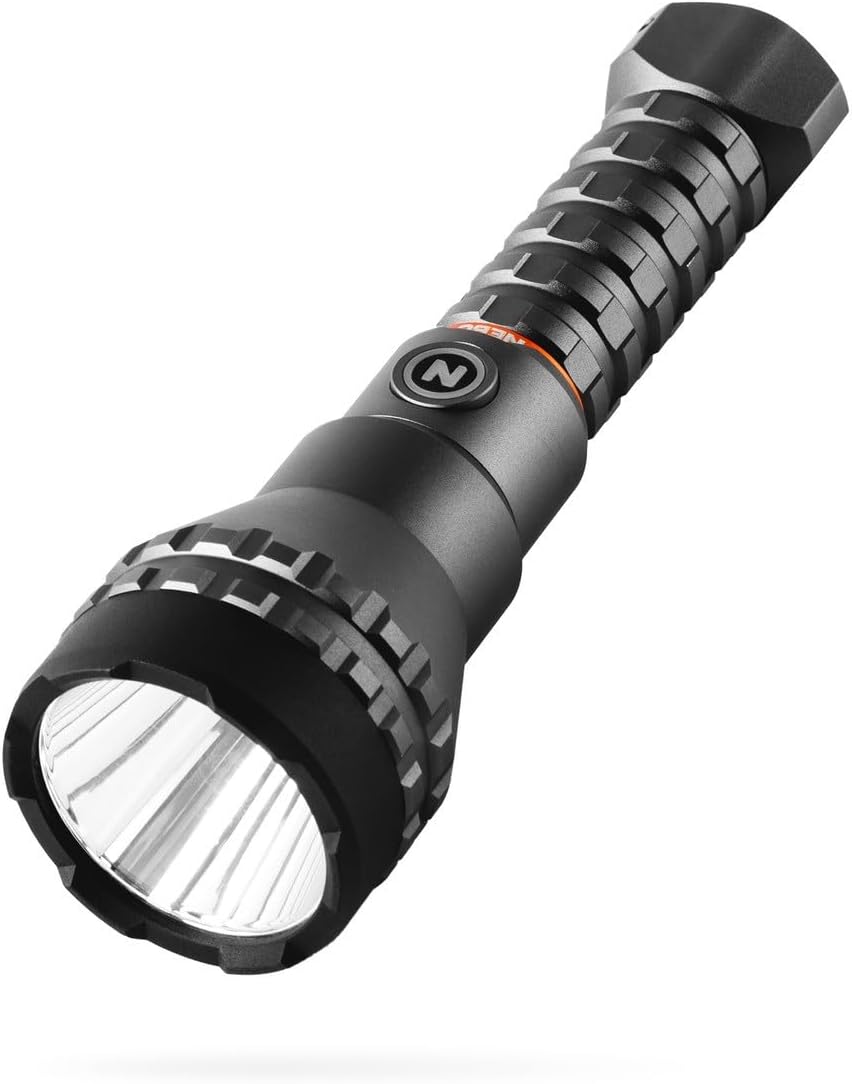NEBO Luxtreme 500-Lumen LED Flashlight –Bright Rechargeable Flashlight With 4 Light Modes, Water Resistance, Half Mile Light Beam, Storm Gray