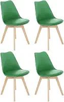 Loft7, Kit 4 cadeiras jantar cozinha Leda Eames com assento estofado