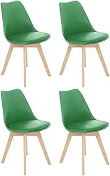 Loft7, Kit 4 cadeiras jantar cozinha Leda Eames com assento estofado