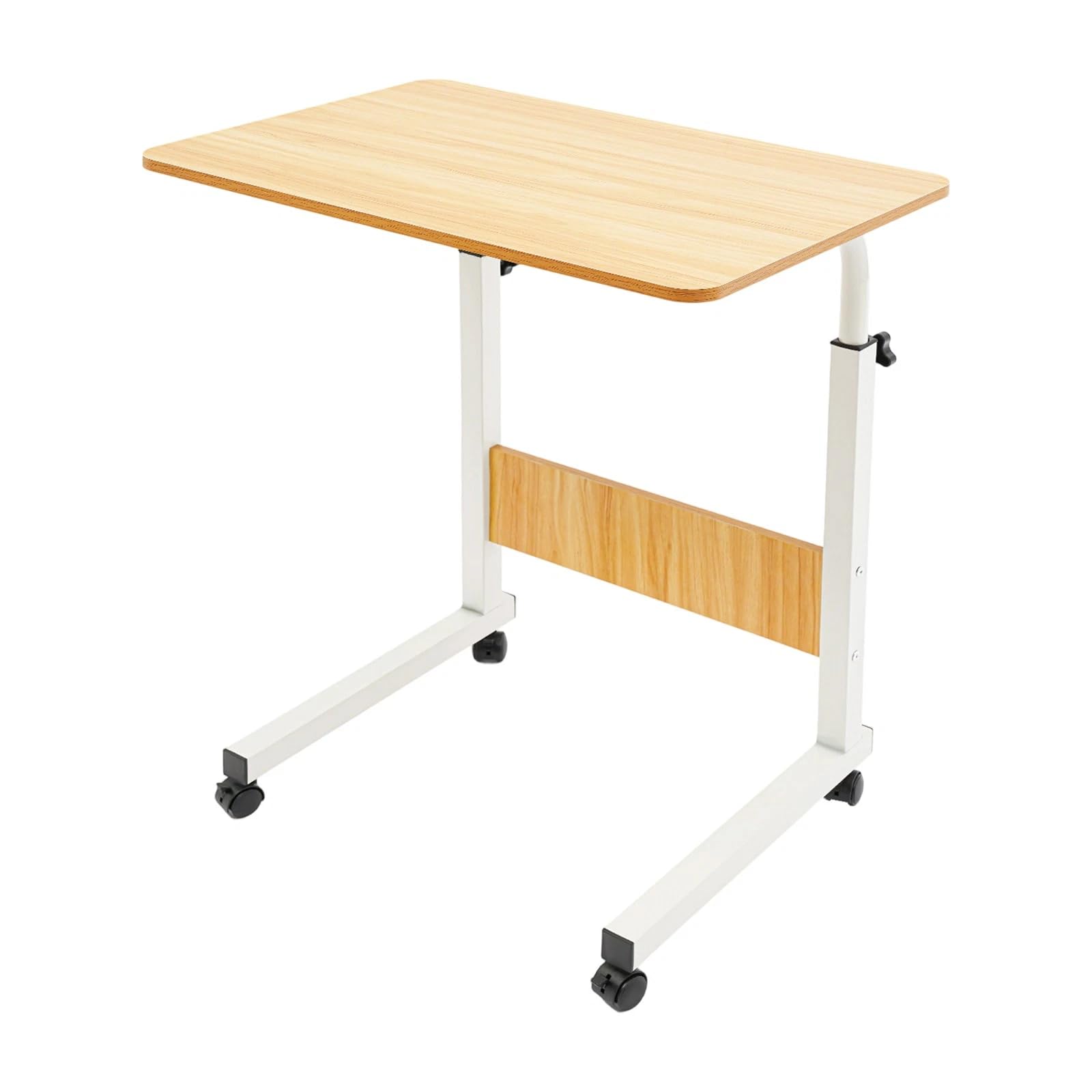 Table d'appoint réglable en hauteur 70-90 cm sur roulettes en bois MDF et fer pour ordinateur