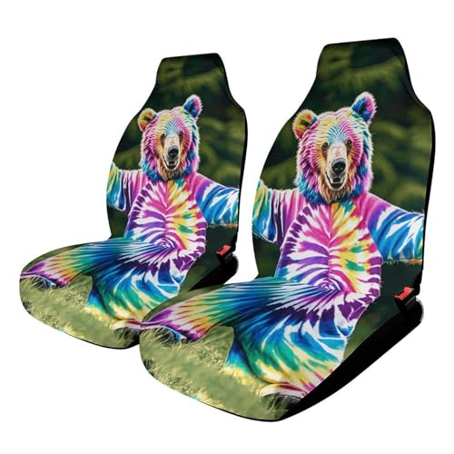 Housse de siège auto universelle tie-dye ours pour camionnette et SUV