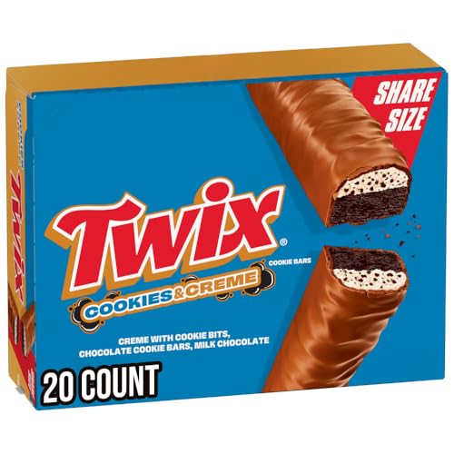 TWIX Cookies & Creme Chocolate Cookie Bar Candy, 4 To Go Size 2.87-Ounce (Pack of 20)