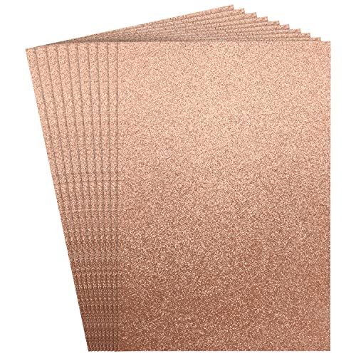 Belle Vous Papier Rose Gold A4 (Lot de 24) - Papier 120g /m² - Papier Cartonne Rose Gold Pailleté Premium 29,5 x 21 cm - Pour Scrapbooking, Travaux Manuels,...