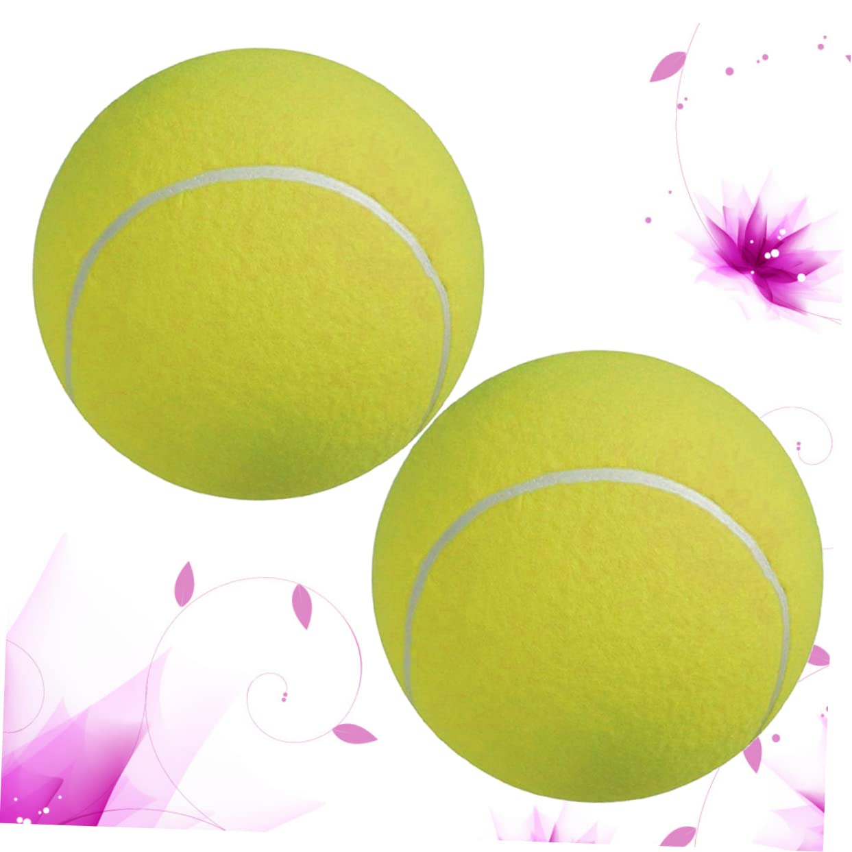 HANABASS 2pezzi Palla da Tennis Gigante Gonfiabile in Gomma con Superficie in Flanella Adatta per Gioco all Aperto Giocattolo per Animali Domestici