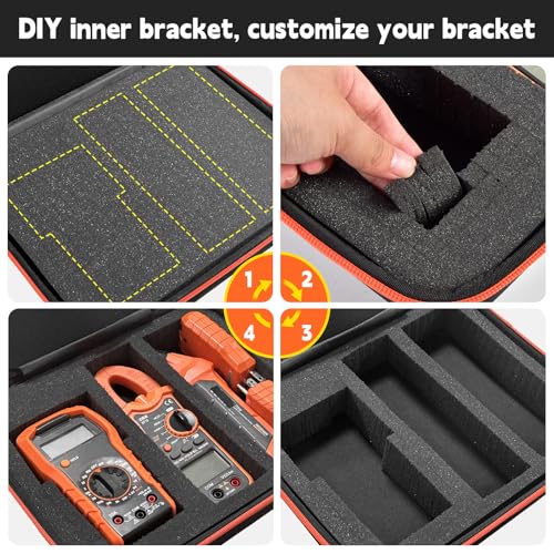 Case Compatible with Klein Multimeter MM325 MM300(69149P) Multi Meter Testers, Storage Carrying Organizer for Electrical Test Kit Voltage/Outlet Tester, Wire Stripper, Leads & Batteries (Box Only) (L) - Thumbnail 4
