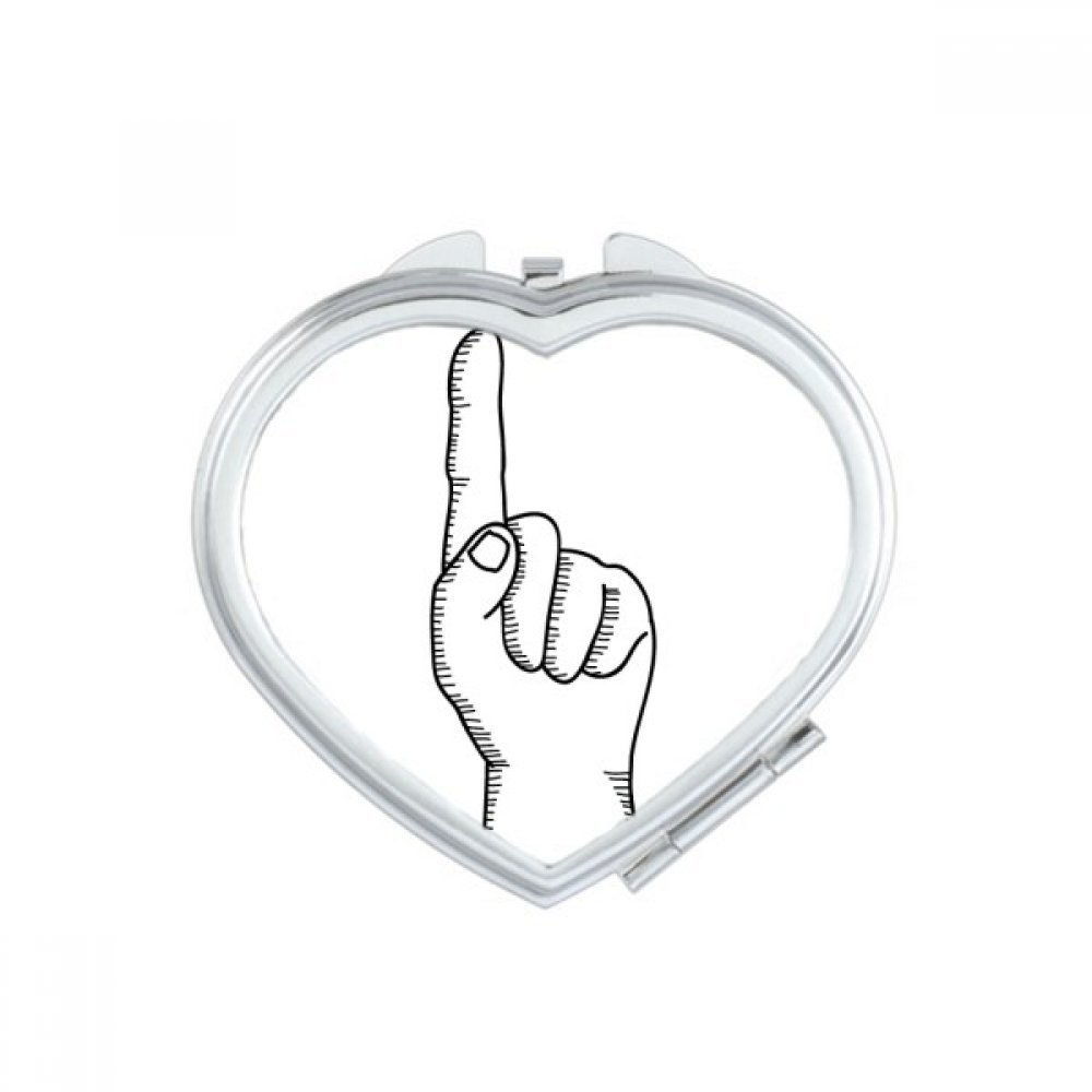 Miroir de Maquillage Compact pour Retouches en Déplacement et Voyage Motif Coeur Ligne