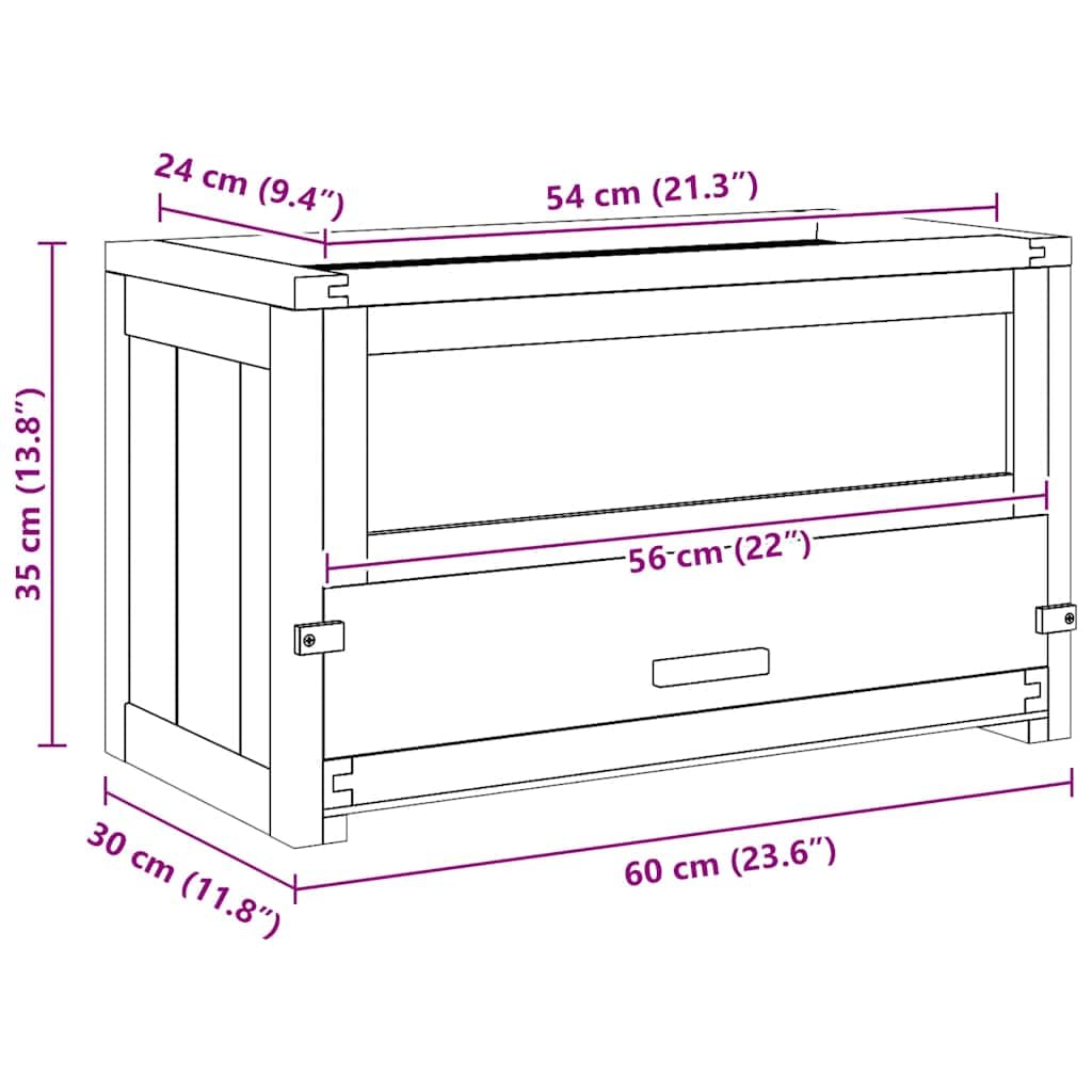 Jaula para hámsters, 60 x 30 x 35 cm, madera maciza | Casa de roedores para salón con ventana de cristal acrílico y bandeja inferior extraíble para facilitar la limpieza.