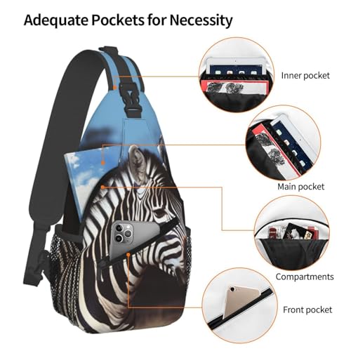 Bolso cruzado estilo cebra para hombre y mujer miniatura 4