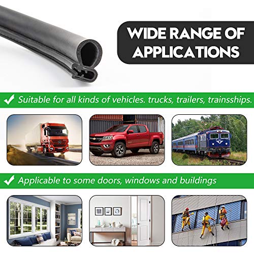 CloudBuyer Car Door Seal Strip with Top Bulb, PVC Plastic Trim with EPDM Rubber Seal, Easy to Install for Cars, Boats, RVs, Trucks, and Home Applications(20Ft)