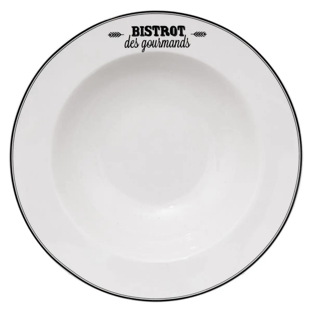 Secret de Gourmet - Lot de 6 Assiettes à Pâtes Bistrot 27cm Blanc