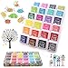 JOLIGAEA Tampons Encreurs Enfants, 24 Couleurs Encre Doigt Encreur Couleur Encre Tampon Enfant Coussins Encreurs pour Empreinte, Craft Stamps et Card Making Decoration pour Petite Boîte Indépendante
