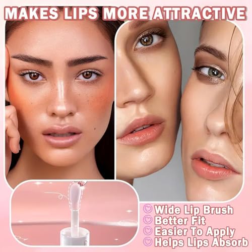 Image of Mini Lip Gloss Combo Set of 4 - 2Lip Oil, Tint & Bottle Shapes | pH Color Changing Lip Tint | Natural Pink Shine | Flavored Gloss Gift for Women & Girls (Lip Gloss Combo 4)