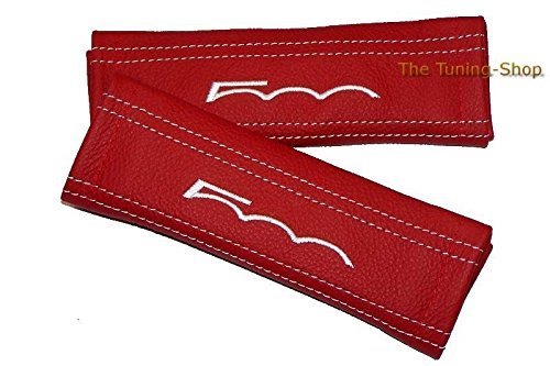 Ltd Housses de ceinture de sécurité en cuir rouge et blanc