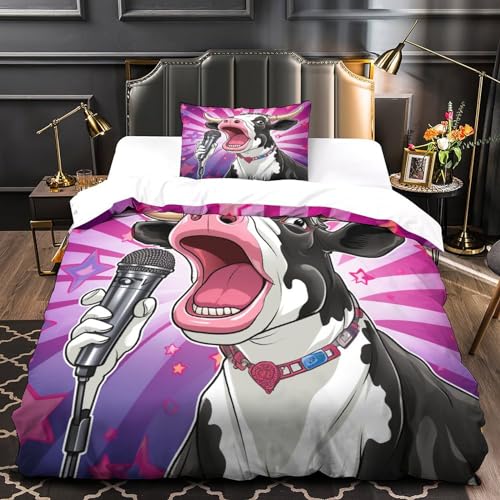 Housse de couette vache qui chante avec impression 3D haute définition