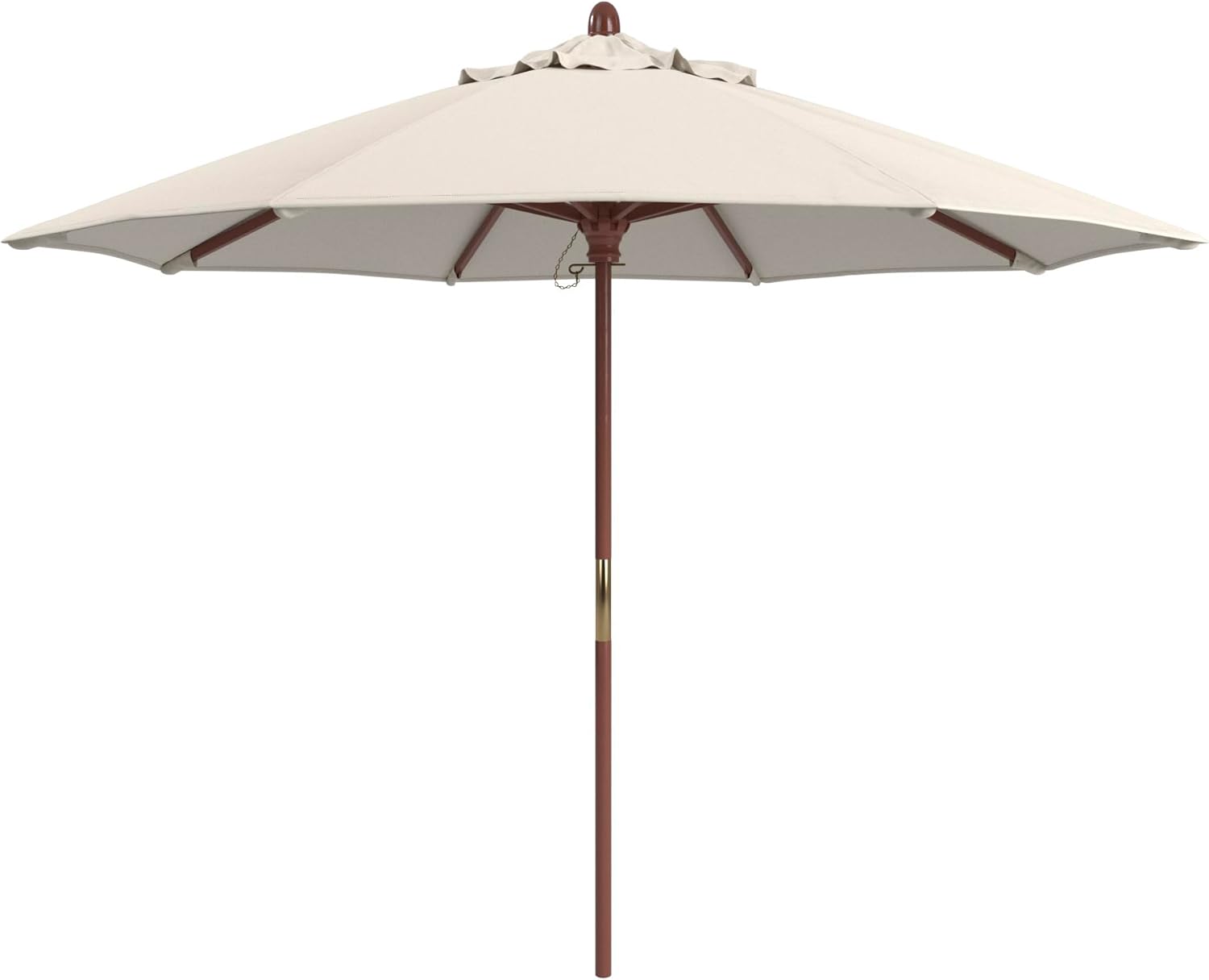 California Umbrella 9ft Premium Commercial Hardwood Patio Umbrella with Sunbrella Fabric - Manual Push Lift