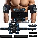 Aooeou Electroestimulador Muscular Abdominales, EMS Estimulador Muscular Masajeador Eléctrico Cinturón con Cinturón Ajustable, USB Recargable, para Abdomen/Cintura/Pierna/Brazo
