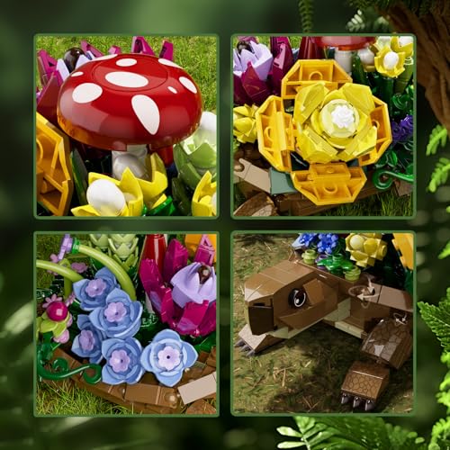 Image of Sea Turtle Succulent Planter Building Set, Compatible with Lego Turtle Flowers Pot Building Kit, Animals Botanical Collection Blocks Toys, for 6+ Girls, Women, Home Plants Decor