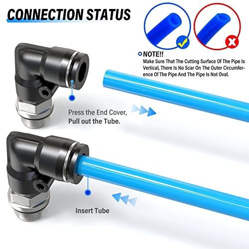 Codo macho de 6 mm OD x 1/4 BSP conectores rápidos neumáticos PL6-02 de codo 7