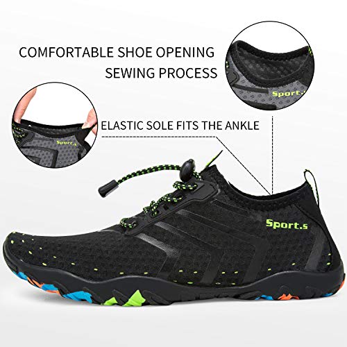Men's Aqua Water Shoes Lightweight Quick Drying Boating Barefoot Sneakers for Beach Pool Swim3