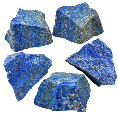 Image of Amazing Gemstone 2 Pieces Lapis Lazuli Stone Crystals and Healing Stones, Raw Natural Rocks for Tumbling and DIY Raw Stones and Crystals