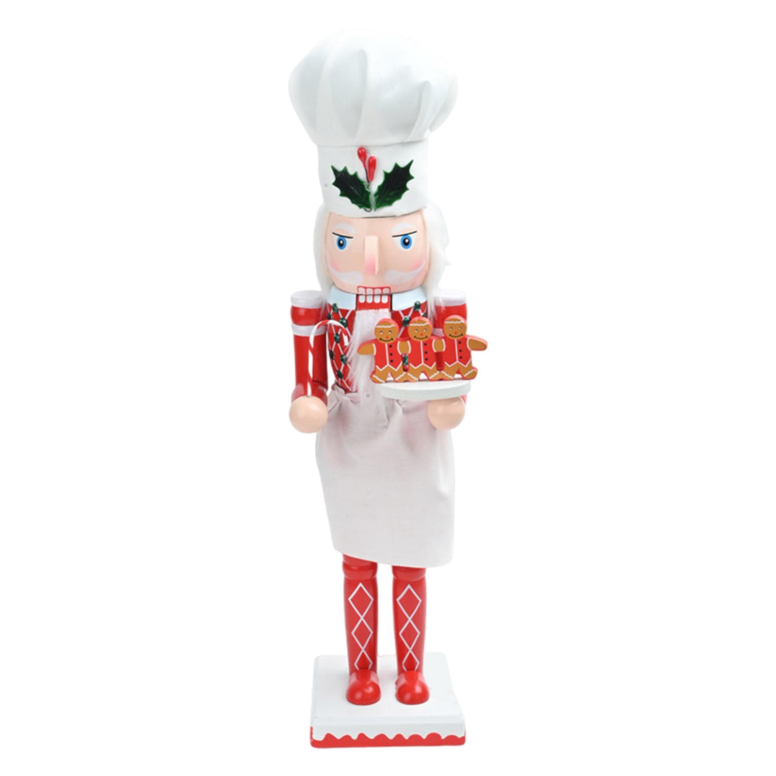 Elnwnnkc 38cm Wood Nutcrackers Figurine for Display Desktop Ornament Stylish Tabletop Statue Decoration Christmas Decorations