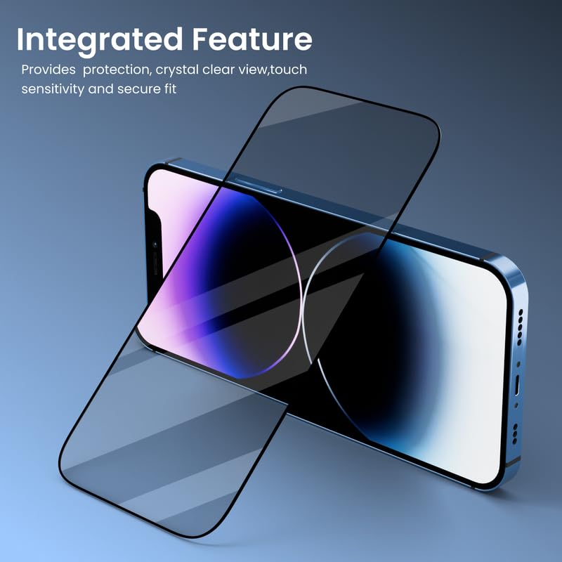 Image of UNBREAKcable Tempered Glass Screen Protector for iPhone 16 Plus /iPhone 15 Plus Full Coverage, 9H Hardness, Bubble-Free Easy Installation, Scratch & Impact Resistant, Pack of 2 (By ohonesty)