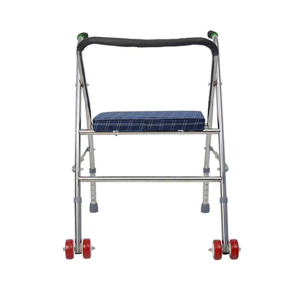 Andador para Ancianos,Andador con andador plegable de 2 ruedas, práctico y ligero, con asiento, ayuda para la movilidad, andador con andador plegable para personas mayores
