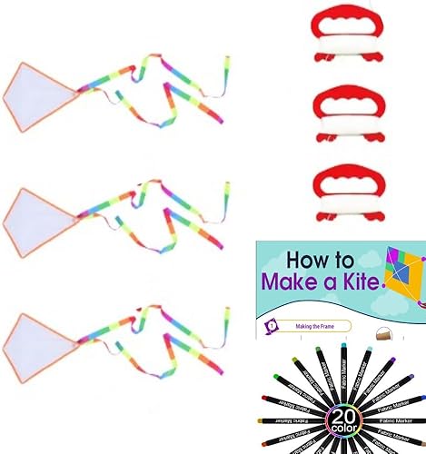 3 kits de construcción de cometas para niños, kits de cometas de bricolaje para que los niños construyan