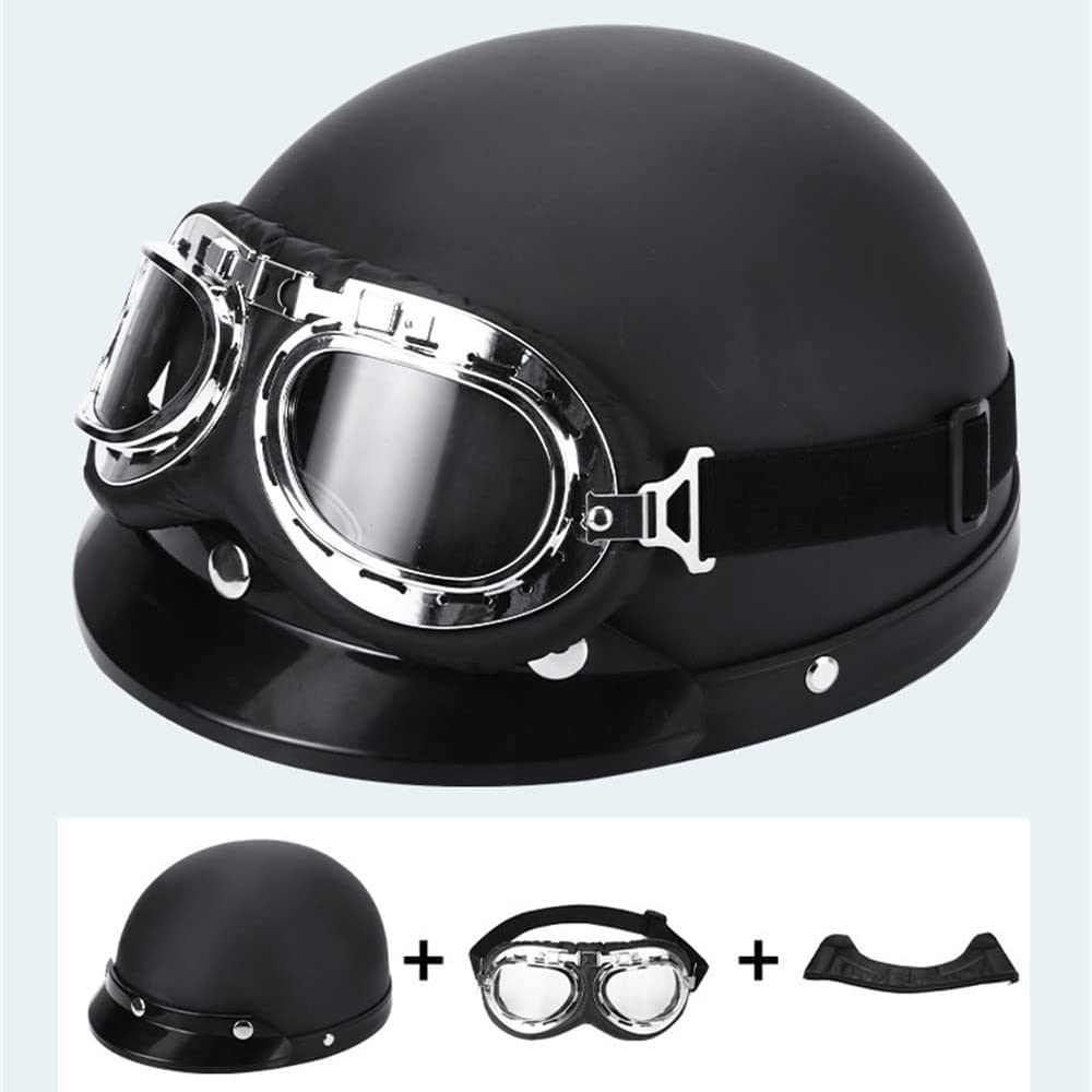 Casco Vegano Con Occhiali Casco Moto Jet Con Bluetooth Mezzo