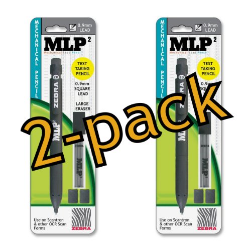 Value Pack of 2 Zebra MLP2 Square Lead Mechanical Pencil, 0.9mm, Assorted, 2 Pack (55301)