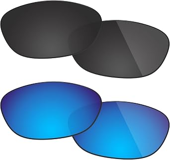 Fiskr Polarized Lenses Replacement Compatible with Oakley Juliet Sunglasses, Impact Resistant & Perfect Fit - Classic Black & Ice Blue